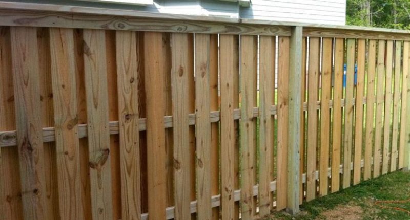 Wood fence installation