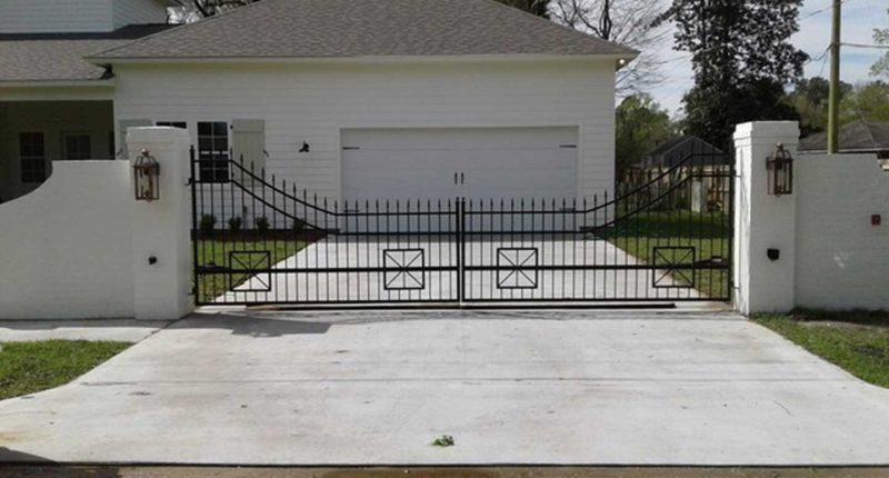 residential iron gate fence